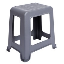 지오리빙 직사각 플라스틱 라탄 의자, 그레이