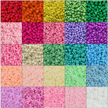 블링비즈 컬러 시드비즈 3mm 4mm 구슬 비즈공예재료 마스크스트랩 반지 팔찌 목걸이 20g, R18 엷은핑크색