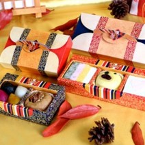 [품절시단종]9653. 설날 답례떡박스(3구)나비.하-49pc