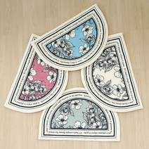 북유럽 반달 발매트 12종 발닦개 미니러그 자취생선물 센스있는 집들이선물 남자 친구집들이선물 8평 원룸꾸미기 제비꽃 정원 야자수, 블루