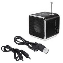 lg 블루투스 누구 스피커 미니 디지털 휴대용 라디오 Fm 라디오 인터넷 USB SD 카드 플레이어 휴대 전화 Pc 음악 Radv26, 검은색