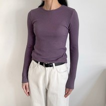 가을 면모달 슬럽 골지 긴팔 티셔츠