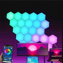아크릴무드등 터치 센서 LED 야간 조명 민감한 육각형 양자 램프 모듈식 육각형 창의적인 장식 벽 1-24 PCs, 189.Touch Warm White - 3 PCS F