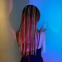 큐빅 헤어 피스 솜브레 똑딱이 가발 머리 클립 발레아쥬 붙임 옴브레, 칼라풀