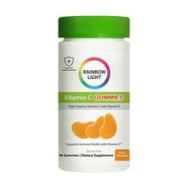 종합비타민 Rainbow Light Gummy Vitamin C Slices Natural E Tangy Orange 90 Gummies (Package May Vary), 90 Count (Pack of 1)