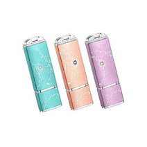 TCELL Natural Beauty 32GB 3팩 USB 3.0 플래시 드라이브 소녀용 스와로브스키 요소 크리스탈 장식(혼합 색상: 퍼플 블루 로즈 골드), 32GB_3팩