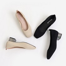 쥬시블랙 for all 여성 사각 니트 미들힐 3.5cm