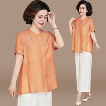 셔츠가디건패션 미드 노년 여성 빅사이즈 귀부인 중년 엄마 여름옷 상의 3885876517