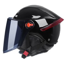 헬멧 오토바이 바이크 용품 클래식 쉴드 스쿠터, 피아노 블랙 브라운