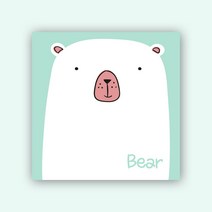 피에스준 예쁜 떡메모지 디자인 모음 메모지, 1개, 떡메 053. 곰 캐릭터 디자인