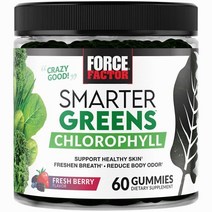 Force 팩터 Chlorophyll Gummies Smarter Greens 프레시 베리 구미 60개