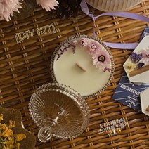 [DIY KIT]드라이플라워 소이캔들 만들기, 레인보우, 그린티버가못