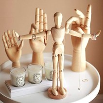 목각인형 관절 미술 입시 인테리어 장식 원목 14cm, 상품선택, 목각인형-소