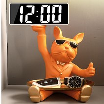 Uinox 불독 트레이 인테리어 탁상시계 다용도 시계 차키 보관함, 오렌지, 형상 1