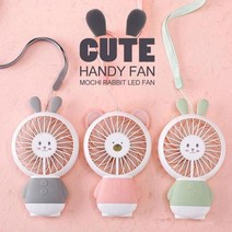 얇고 앙증맞은 목걸이줄 LED 핸디선풍기, 곰 임의색상 1개