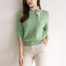 스타일온미 미니모 화사한 펄 다이아 스카시 7부소매 니트