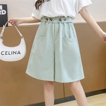 여름바지 여성 반바지 5부 와이드팬츠 밴딩 빅사이즈