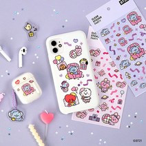 (방탄소년단굿즈)BT21 클리어 스티커 2p세트(PARTY) 948222, 망