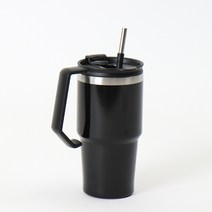이지 스트로우 핸들텀블러, 600ml, 블랙