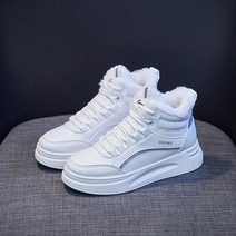 여성하이탑 운동화 패션 운동화 겨울 운동화 화이트스니커즈 발이 편한 여자운동화 스포츠 캐주얼 하이탑 굽높이3.5CM