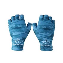 HAFASPOT - Fishing Gloves UPF 50+ UV Sun Protection Men Women Kayaking Paddling Aqua, Large/X-Large