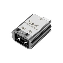 라온 CR-400C 메탈 C타입 USB OTG 젠더 마이크로SD 카드리더기, 실버