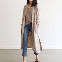 Makone 린넨롱코트 여성코트 여성롱코트