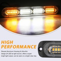 12V 24V 자동차 COB Led 스트로브 라이트 견인 트럭 차량 소방관 경찰 경고 비상 점멸등 플래시, 05 Blue White