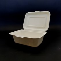 지이팩 - 친환경일회용접시 종이 도시락 김밥 포장 배달 용기 (50개) 뚜껑일체형 750ml