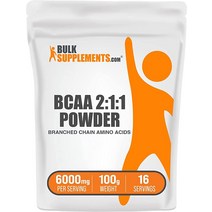BULKSUPPLEMENTS.COM BCAA 2:1:1 파우더 분지쇄 아미노산 - 회복을 위한 무향 글루텐 프리 1회 제공량당 6000mg 42회 분량 250g 8.8온스, 16.0인분 (1팩)
