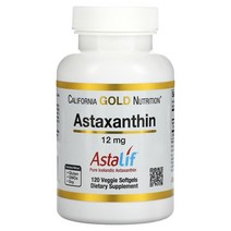 캘리포니아골드뉴트리션 아스타잔틴 AstaLif 아이슬란드산 12mg 120베지캡슐, 120정, 1개
