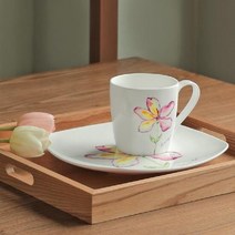 감각적인 프린팅 사각접시 머그컵 세트 머그잔선물 머그잔 선물, 단품, 색상:플레나 접시 머그컵 세트