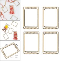 베짜기 베틀 직조 위빙 틀 직조기 손뜨개 위빙 옷감 뜨게 키트 4x 미니 직기 직사각형 프레임 초보자 펜던트 브래킷