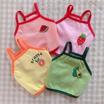 강아지옷 과일자수 크롭 나시, 아보카도