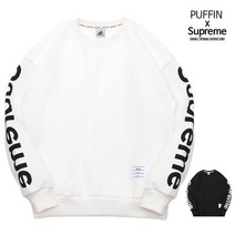 [Suprem Collection] 슈프림 오버핏 맨투맨_사이드라인 크루넥 빅사이즈 티셔츠