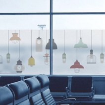 [천삼백케이] [꾸밈] cm498-빈티지조명패턴글라스시트지, 단품