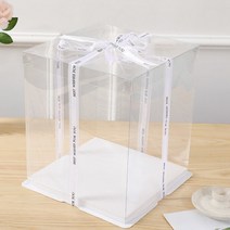 선물 투명 상자 박스 포장 케이스 고급리본 제공, 30*30*34, 2개