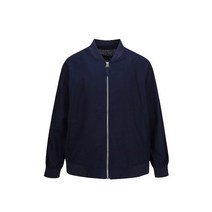 ADHOC 남성 리넨 우븐 집업점퍼 (NAVY)