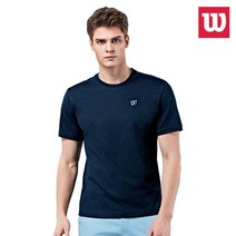 윌슨 남성 남자 스판 라운드 반팔 티셔츠 1505NV