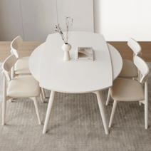 세라믹확장형식탁 확장테이블 원형식탁1200, 아이보리 1.5m