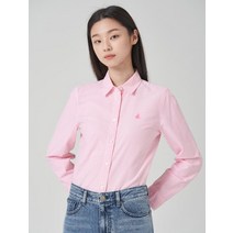 BEAN POLE 옥스포드 스트라이프 레귤러핏 셔츠 핑크
