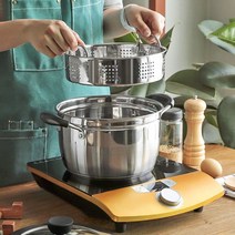 인덕션용 겸용 이유식 감자 고구마 미니 만능 스텐 찜솥 찜통 찜기 찜냄비 4종, 찜냄비 26cm