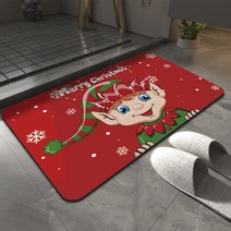 Dreothy Christmas Decor Elf Bathroom Rugs Non Slip Bath Mat Quick Dry Super Absorbent with Rubber Ba, 31.4x19.6inch