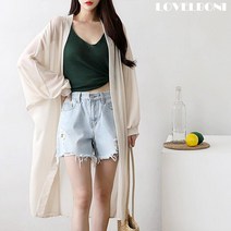 러블보니 / 여성 빅사이즈 로브 롱 벌룬 쉬폰 가디건 6컬러