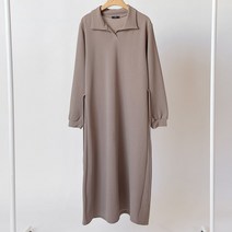 퍼니걸스 6090 데일리 무지 카라 A라인 롱 원피스 여성의류