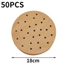 25pcs/50pcs 에어 프라이어 일회용 종이 라이너 비 스틱 베이킹 페이퍼 오일 흡수 트레이 주방 패드, [08] B-50PCS-18cm-Round