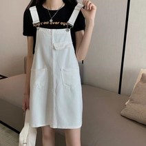 여성 미니 원피스 데님 멜빵 치마 빅사이즈 청치마 S~5XL