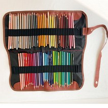 대용량 색연필 수납 접이식 휴대용 캔버스 파우치필통, 48구