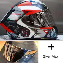 바이크 부품 풀페이스 오토바이 헬멧 X14 화이트 뒤 라이딩 모토크로스 레이싱, 18 B with silver visor_03 XL