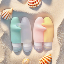 허그미 실리콘 공병 90ml 여행용 화장품 공병 세트, 4개